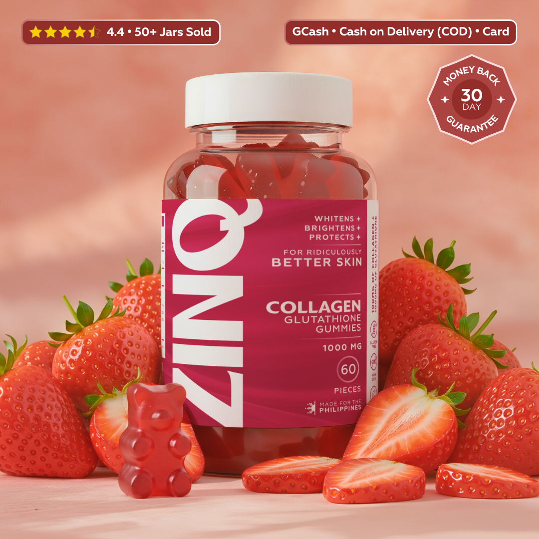 Glutathione + Collagen + Vitamin C + Vitamin E Gummies For Glowing Ski ZINQ Glutathione + Collagen + Vitamin C + Vitamin E Gummies For Glowing Ski ZINQ